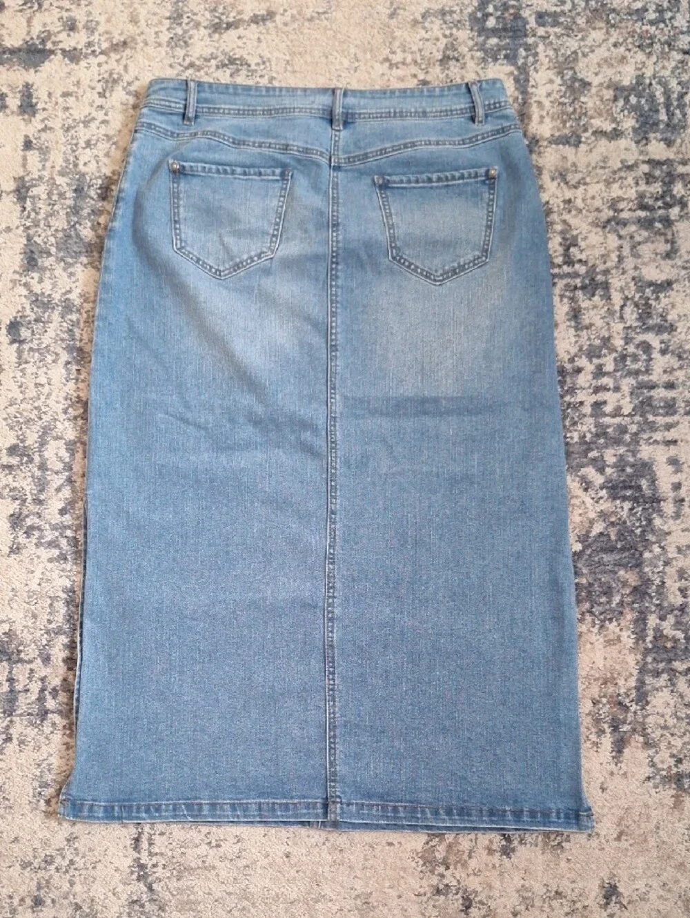 Cato Women's Denim Maxi Skirt With Side Slits Size 12